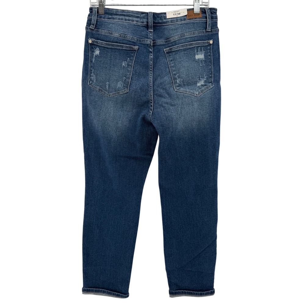 Judy Blue Seeing Rainbows Cropped Jeans High Waist‎ Straight Leg Blue 11/30 NWT - Picture 3 of 9